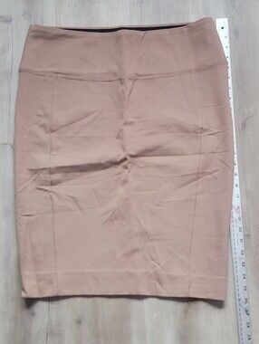 MARLAWYNNE Taupe Pencil Skirt - Classic Stretch Workwear